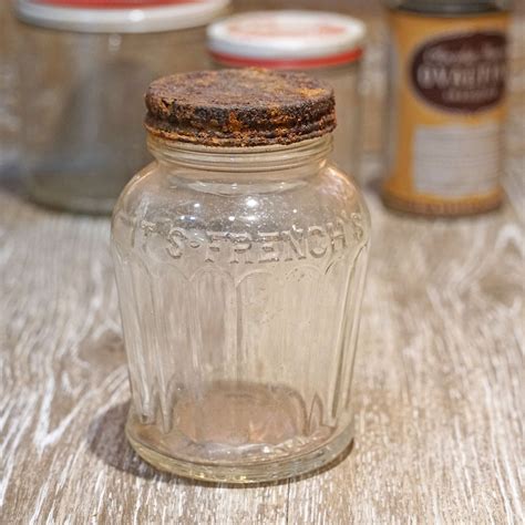 mustard glass jar